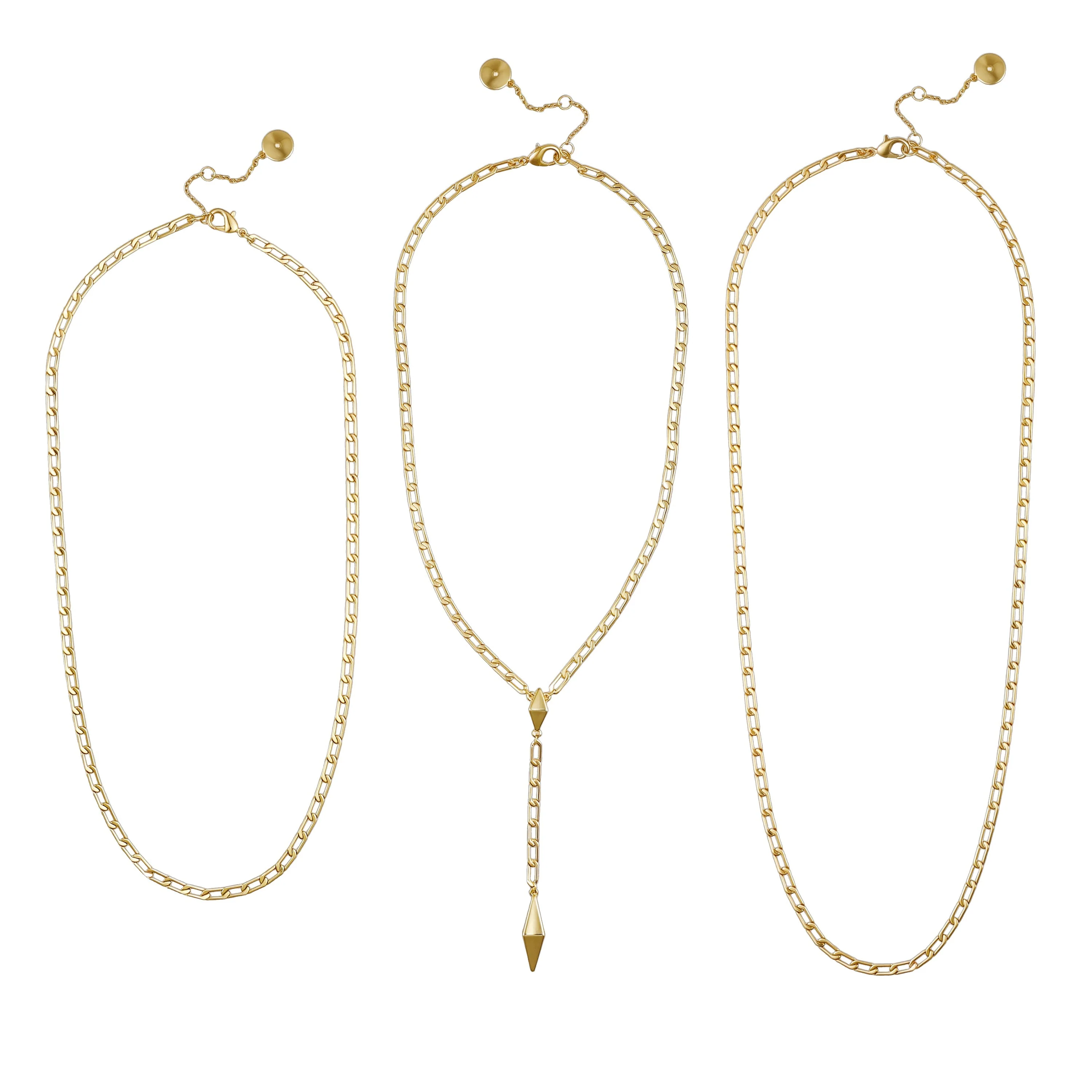 3 Piece Goldtone Chain Necklaces - Image 2