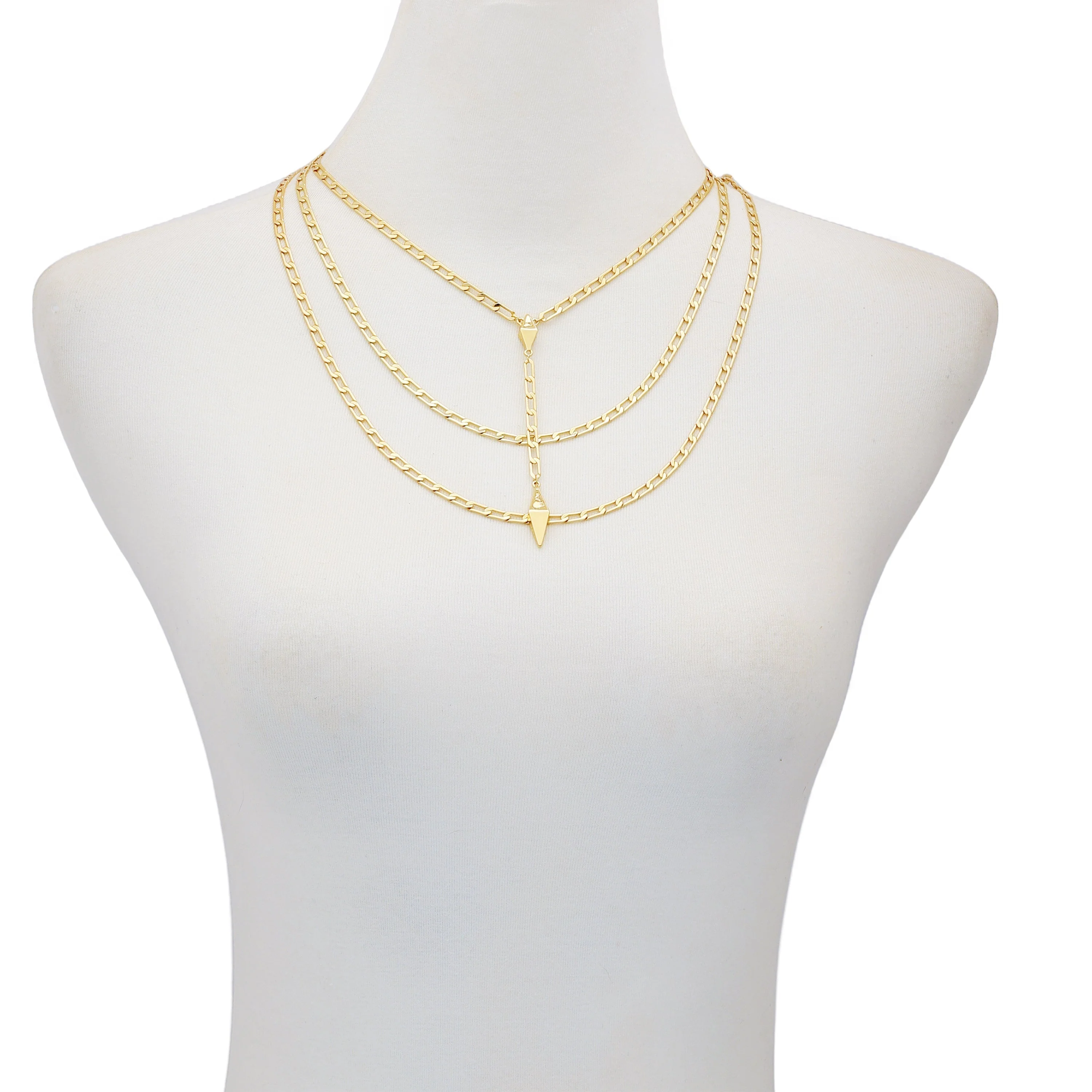 3 Piece Goldtone Chain Necklaces - Image 3