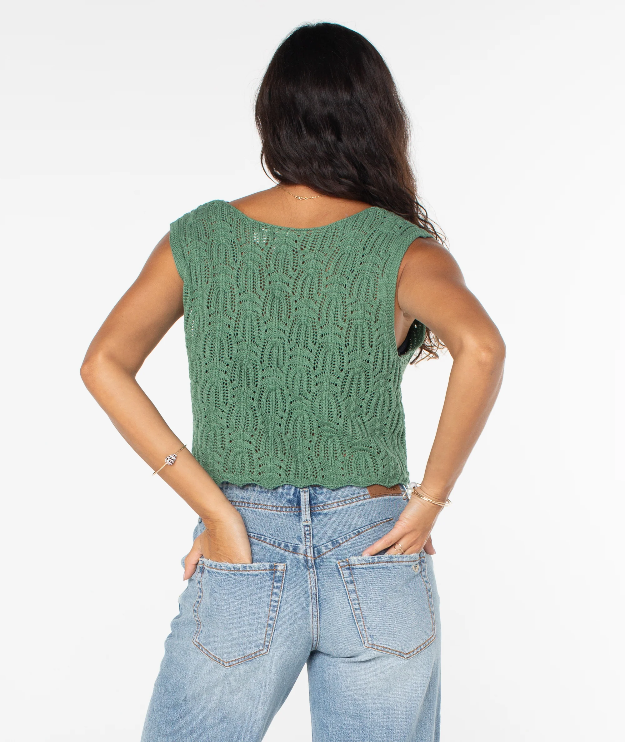 Beach Bound Crochet Vest Sweater - Image 2