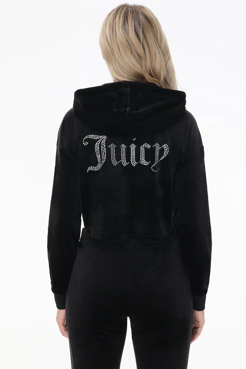 Big Bling High Low Cropped Hoodie - Image 2