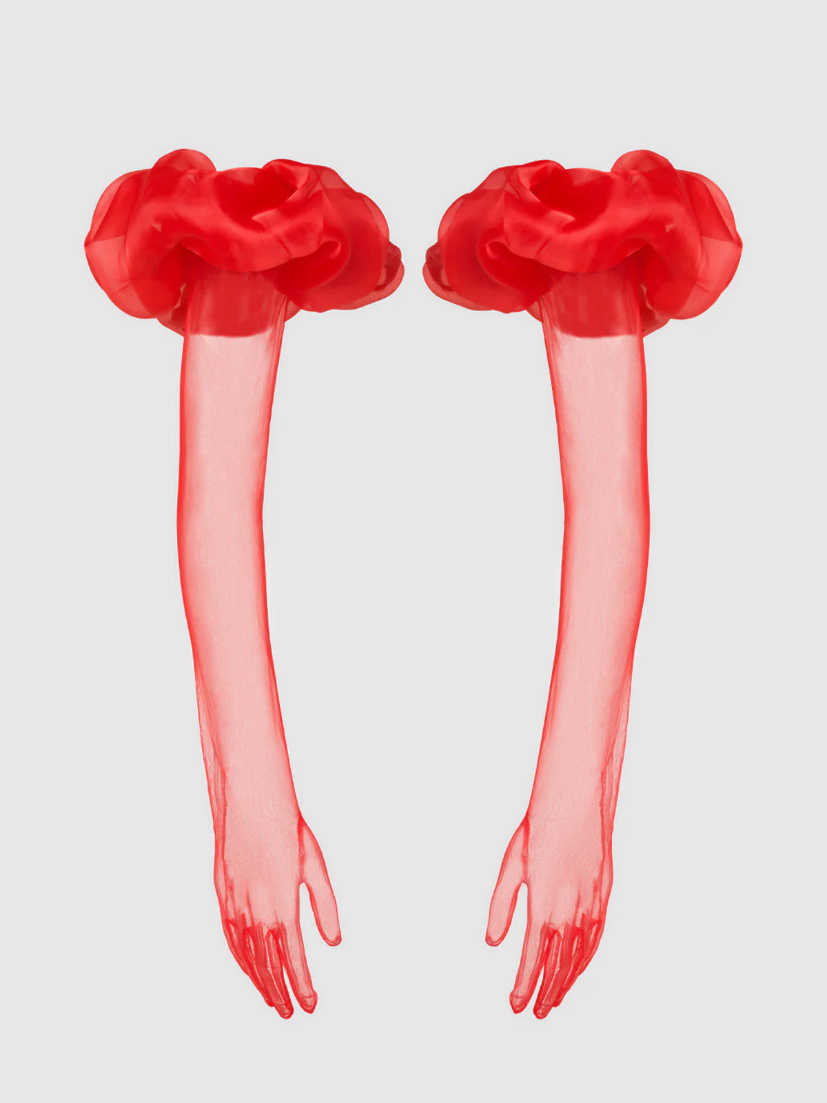 Chiffon Long Glove With Puff