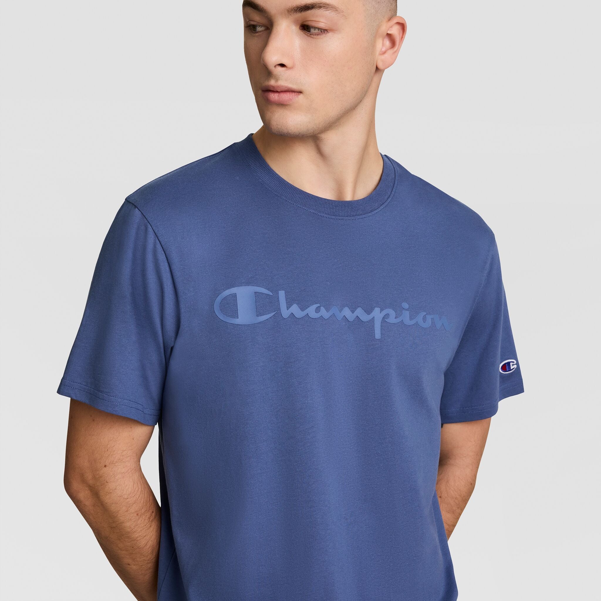 Classic Graphic T-Shirt, Tonal Script Logo - Image 4