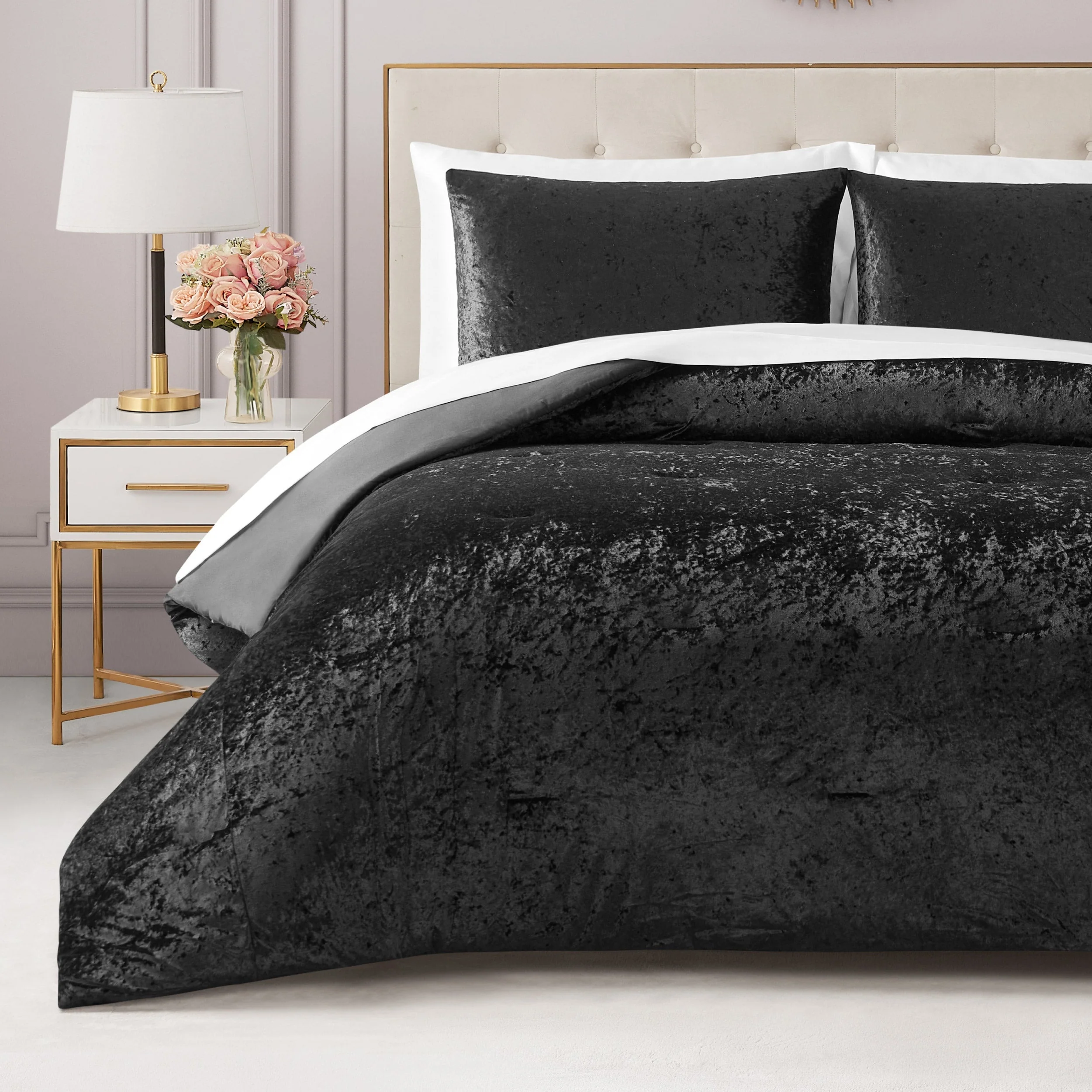 Crushed Velvet Comforter Set - Image 3