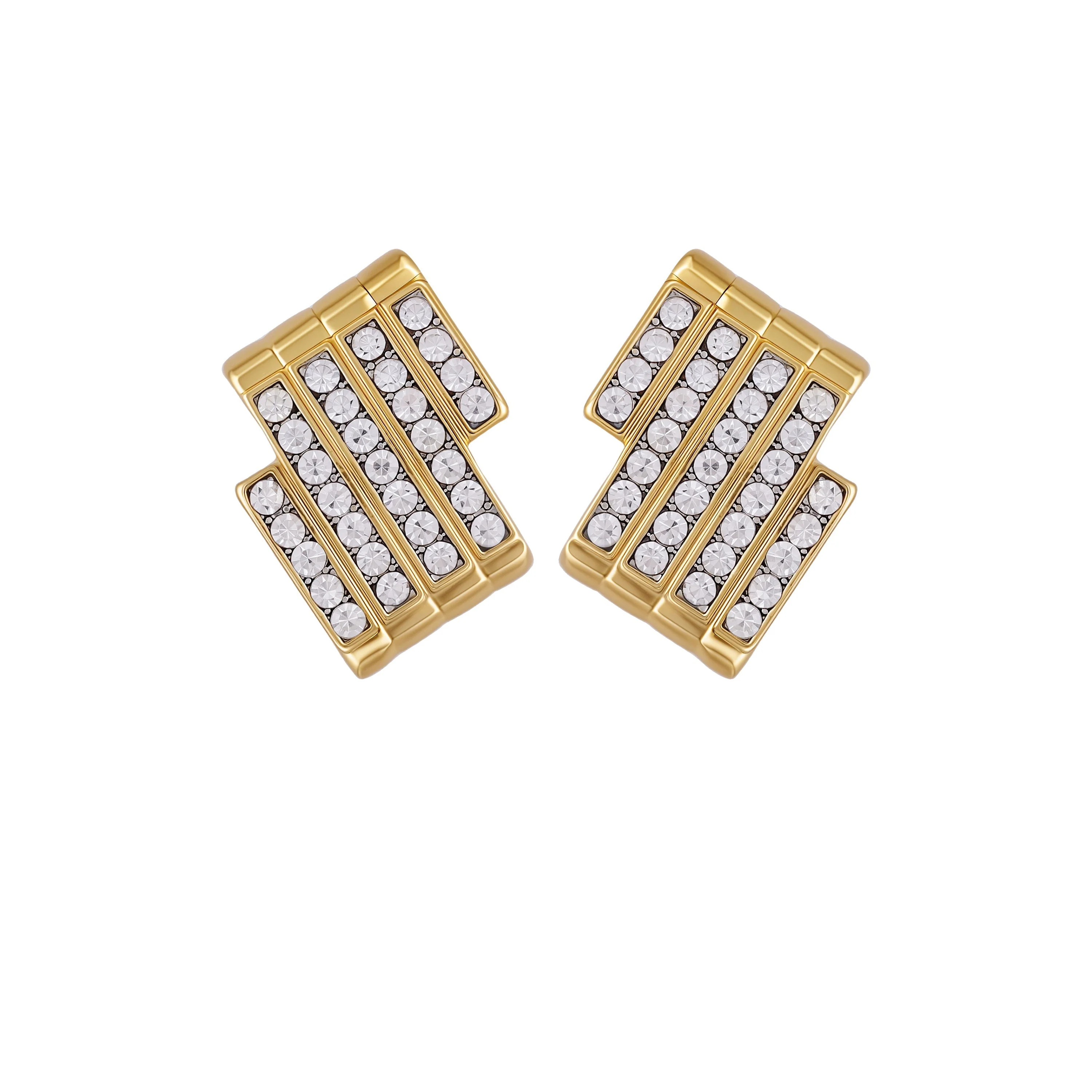 Crystal Bar Stud Earrings