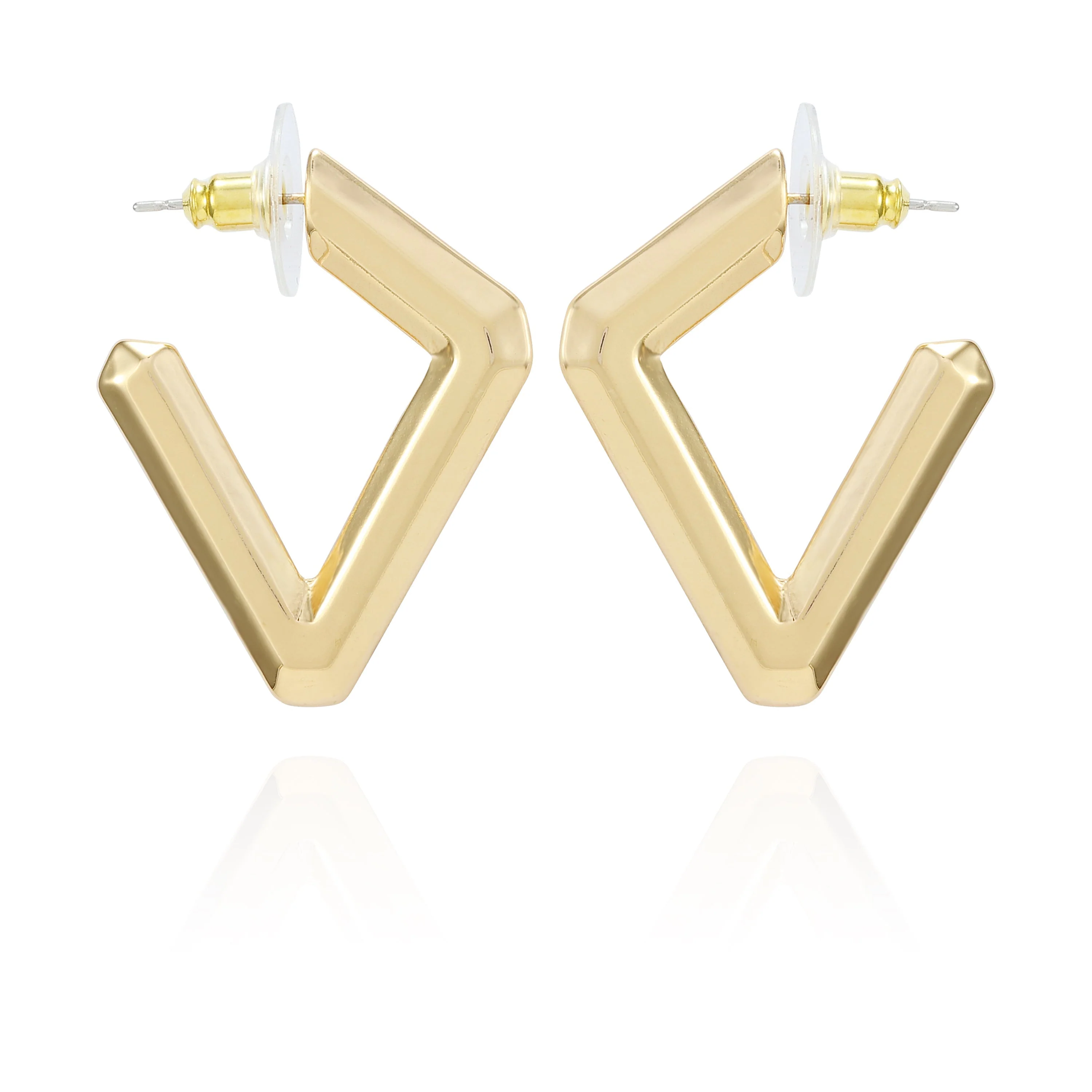 Diamond Shaped Hoop Earrings