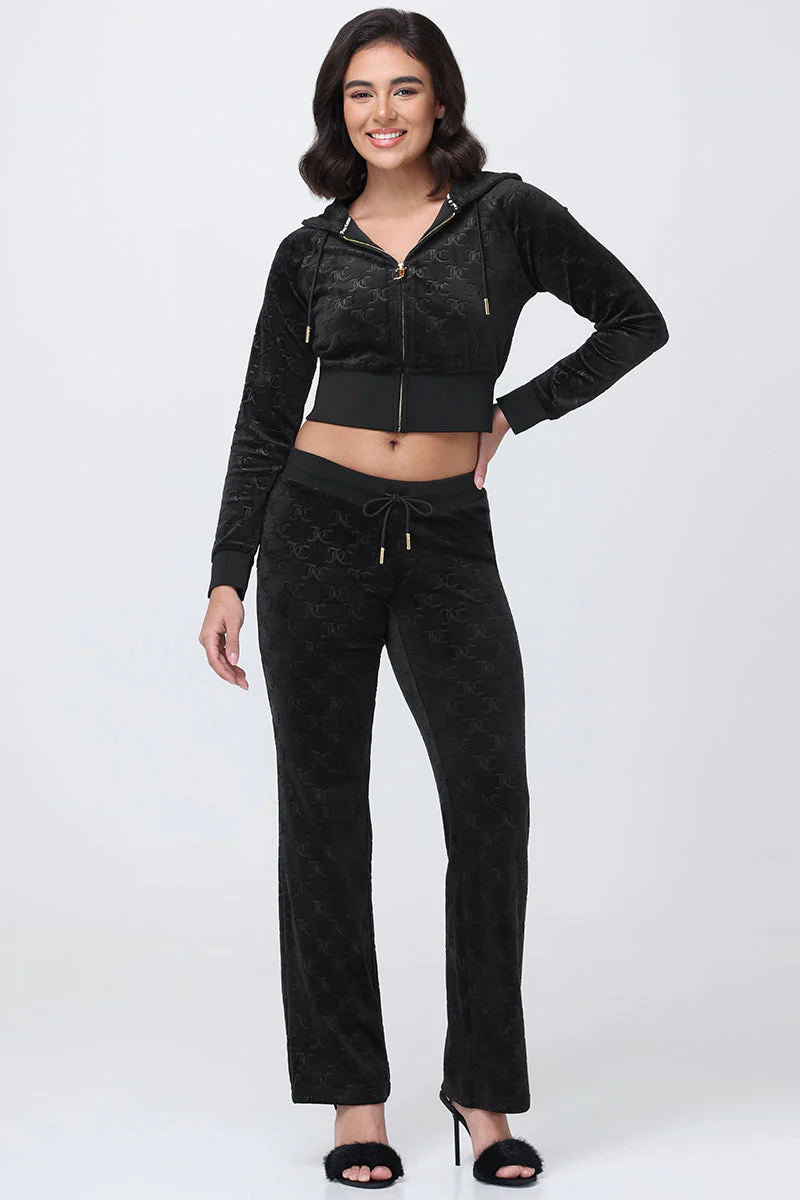 Embossed Velour Corset Hoodie - Image 5