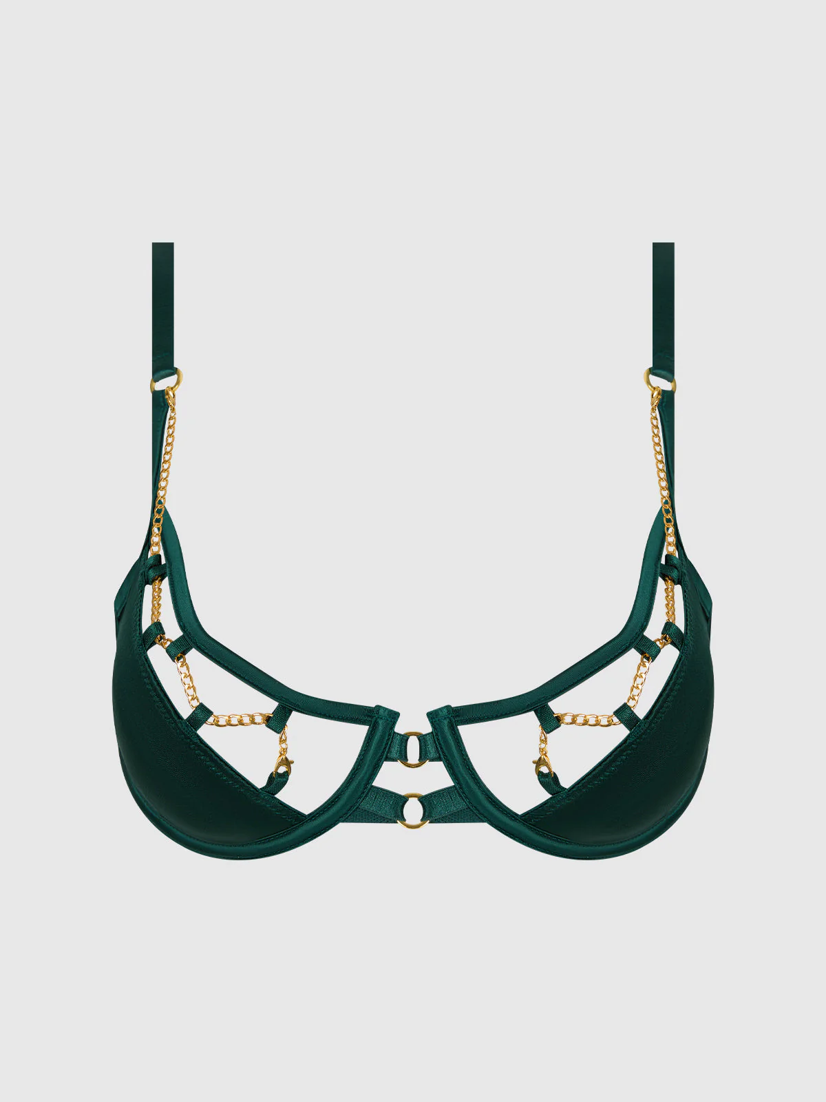 Emery Liquid Satin & Chain Bra - Image 7