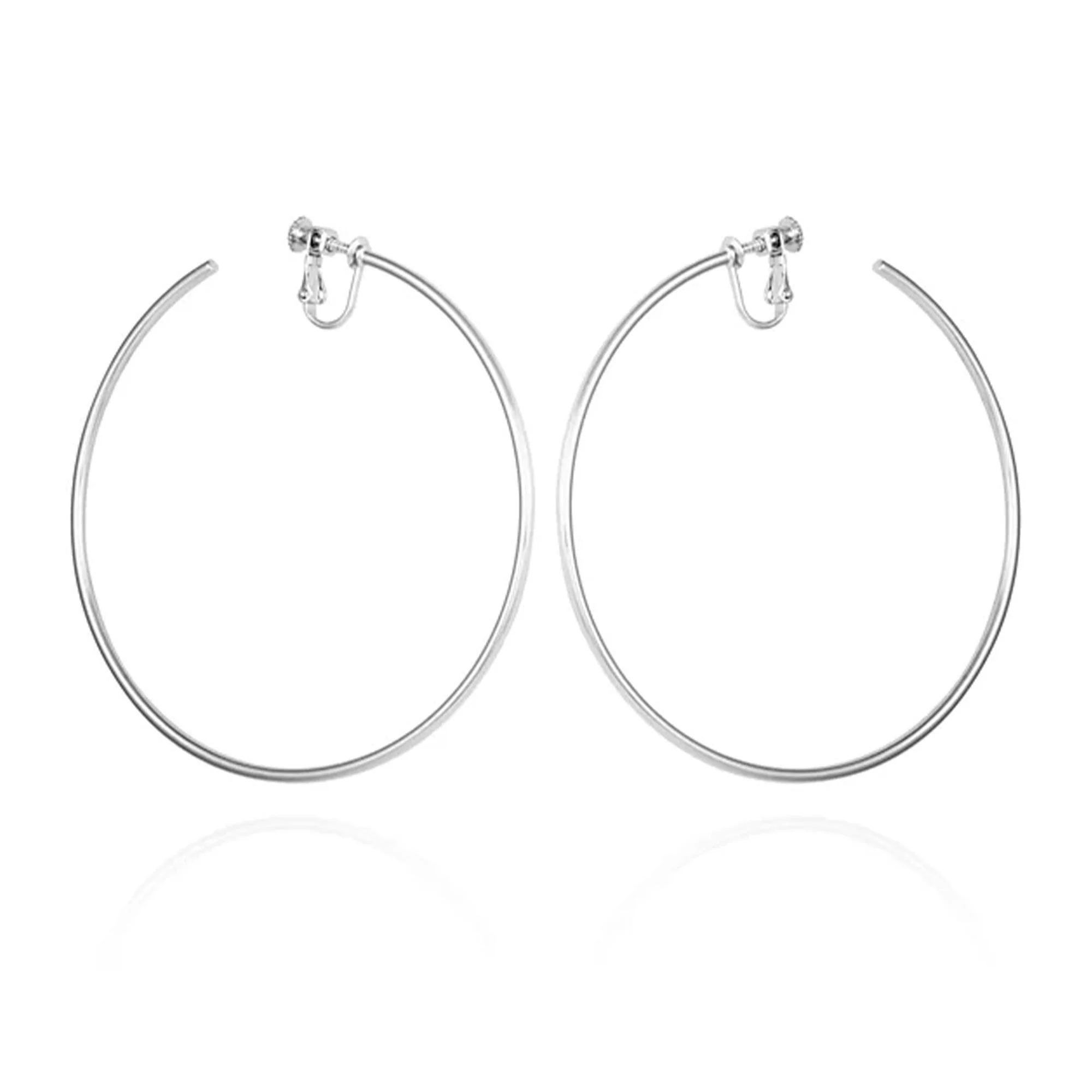 Extra Large Open Hoop Clip On Earrings
