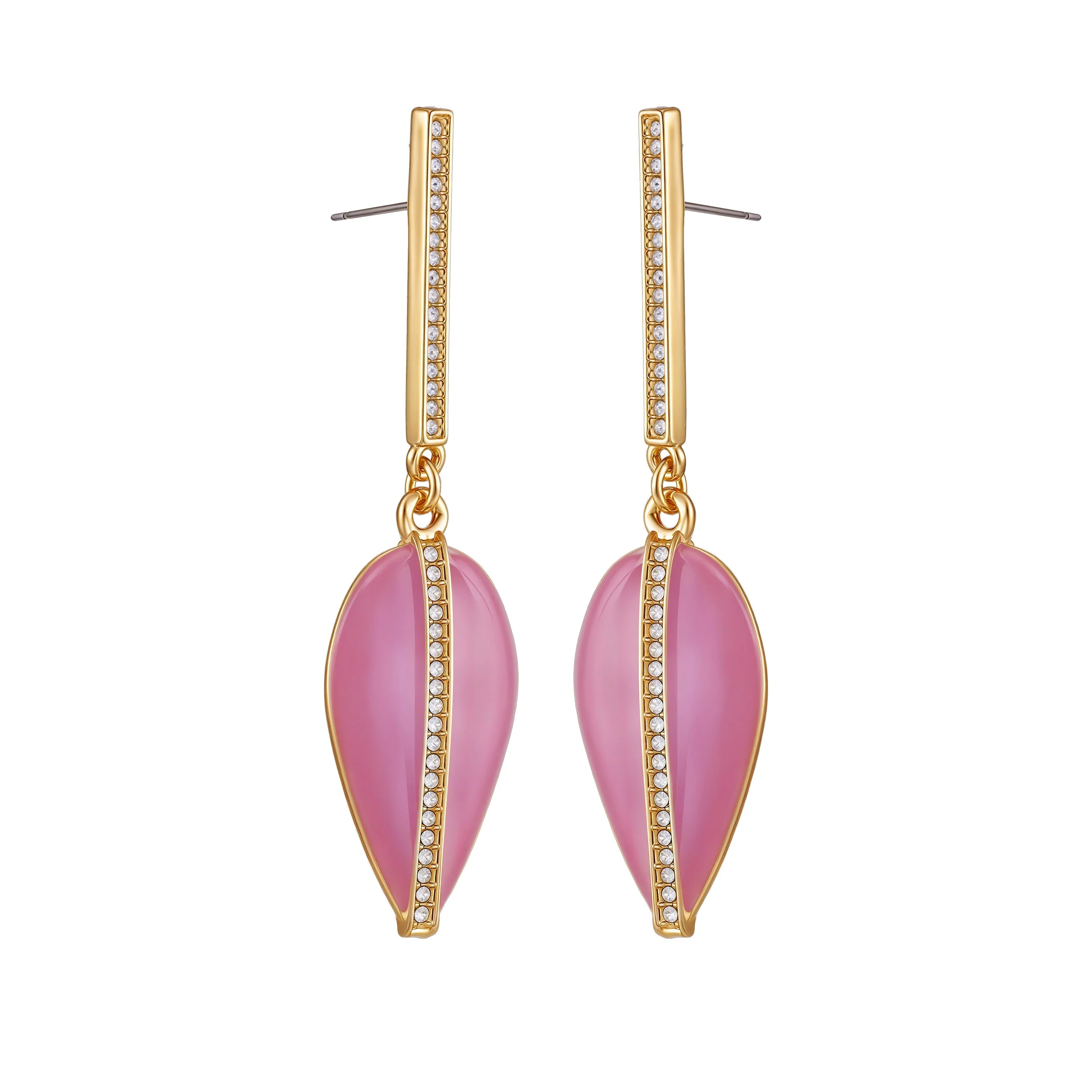 Gold Tone Drop Earrings - Image 2