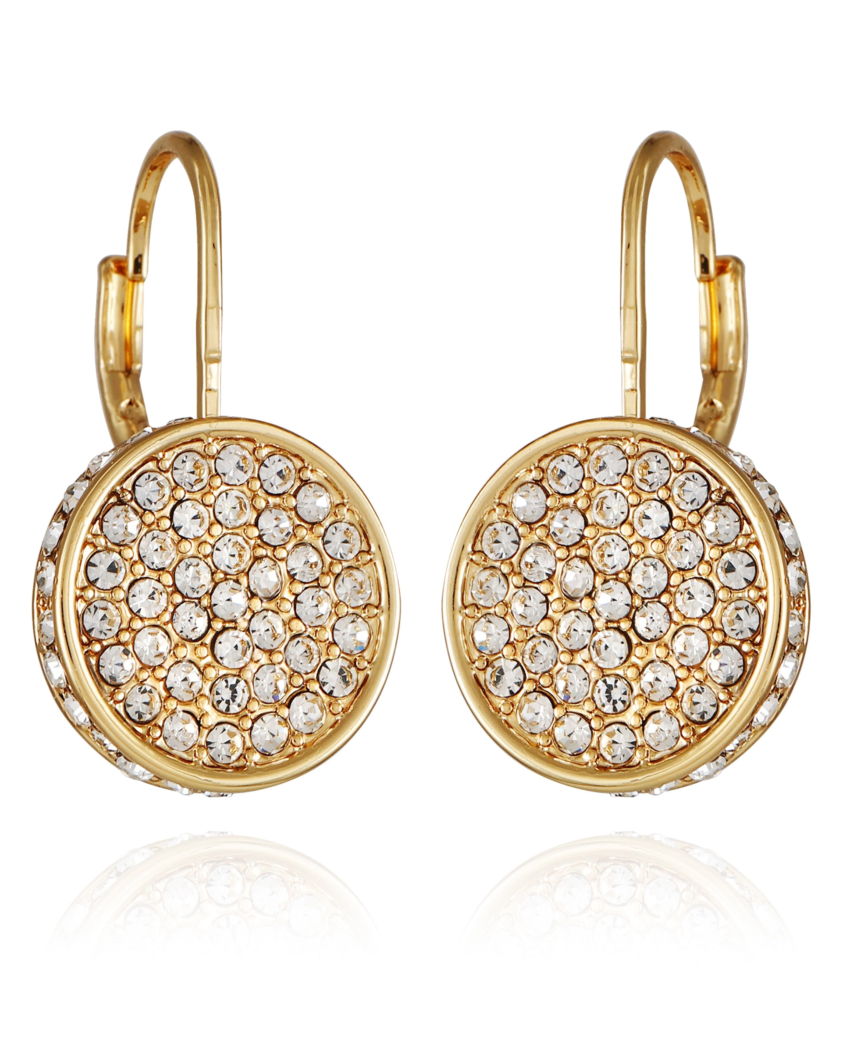 Pave Goldtone Drop Earrings - Image 2