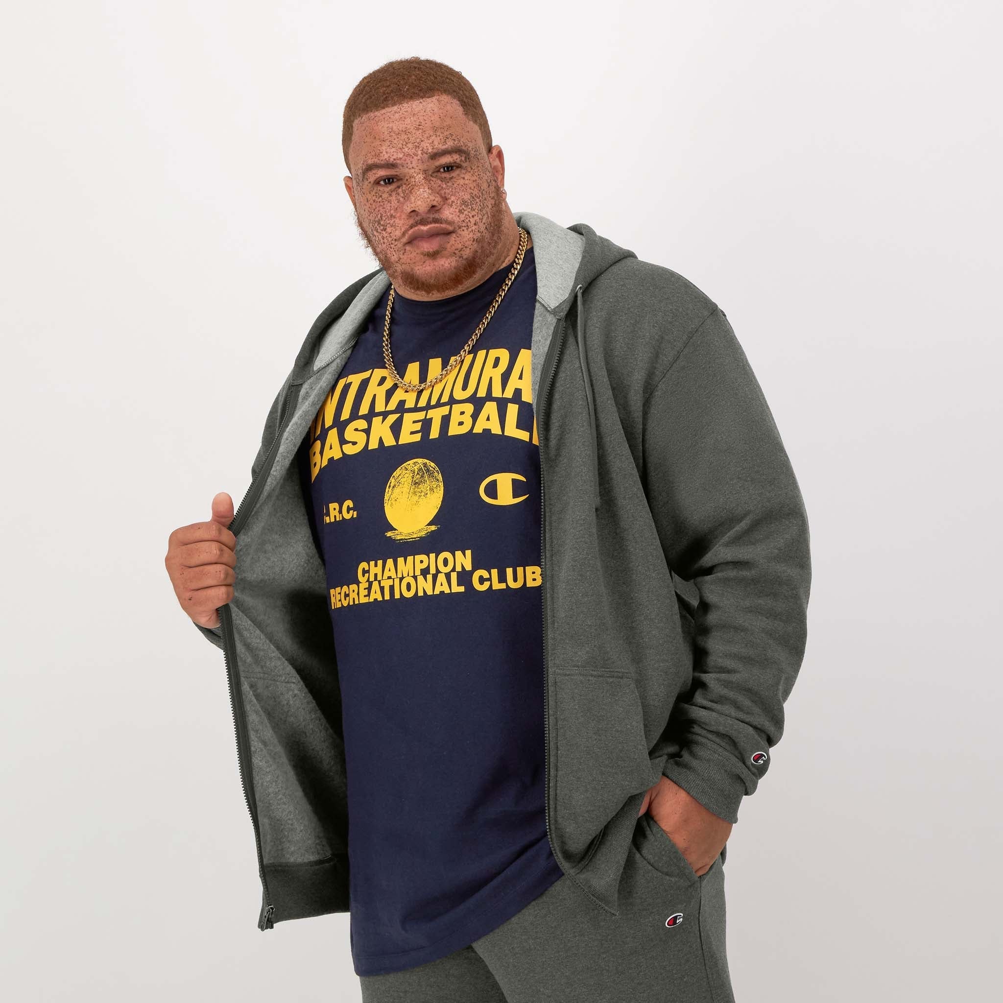 Powerblend Full-Zip Hoodie, C Logo - Big & Tall - Image 2