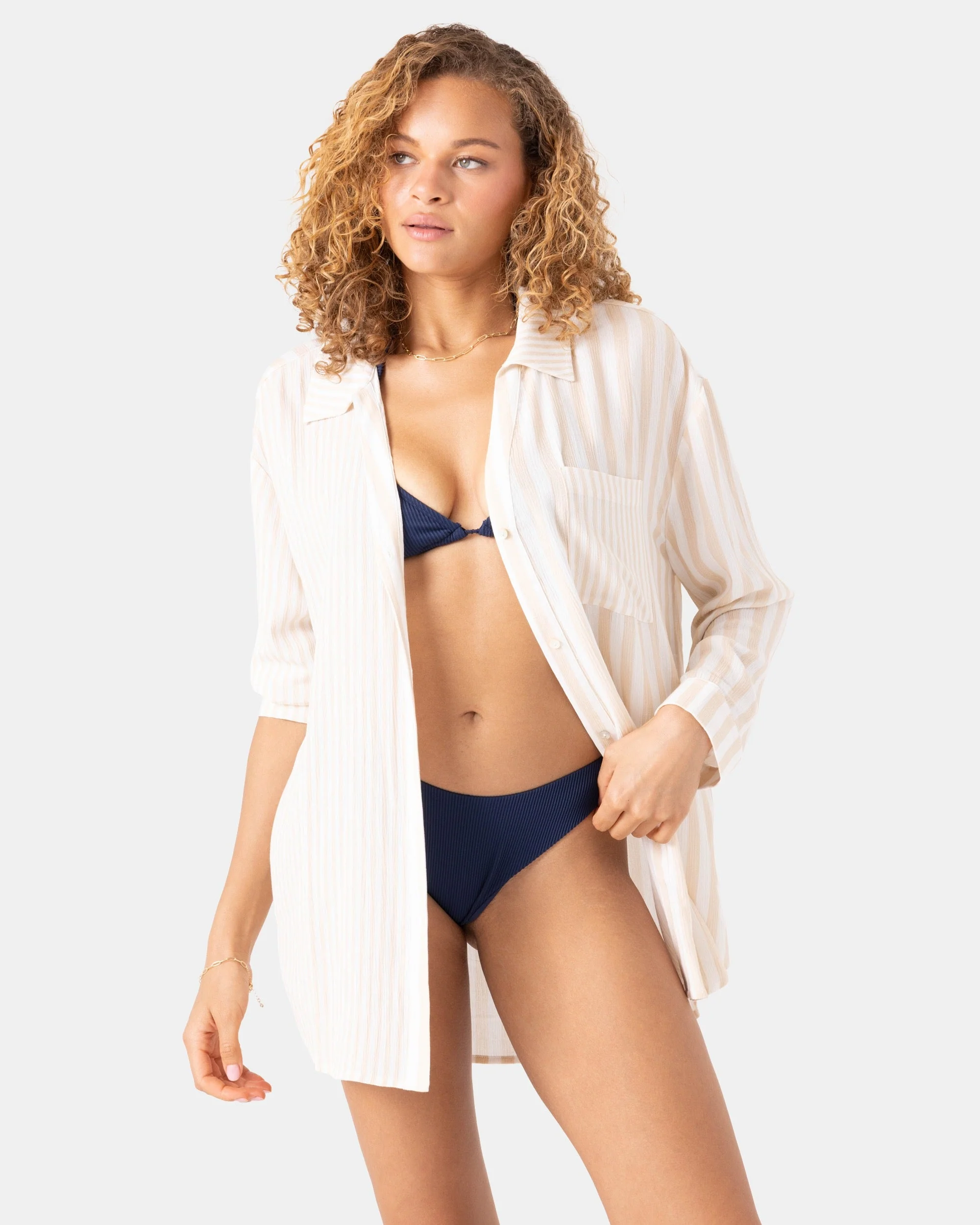 Stripe Out Cover Up Shirt - Image 2