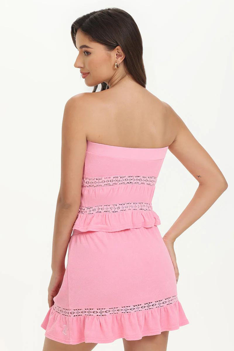 Towel Terry Lace Trim Tube Top - Image 2