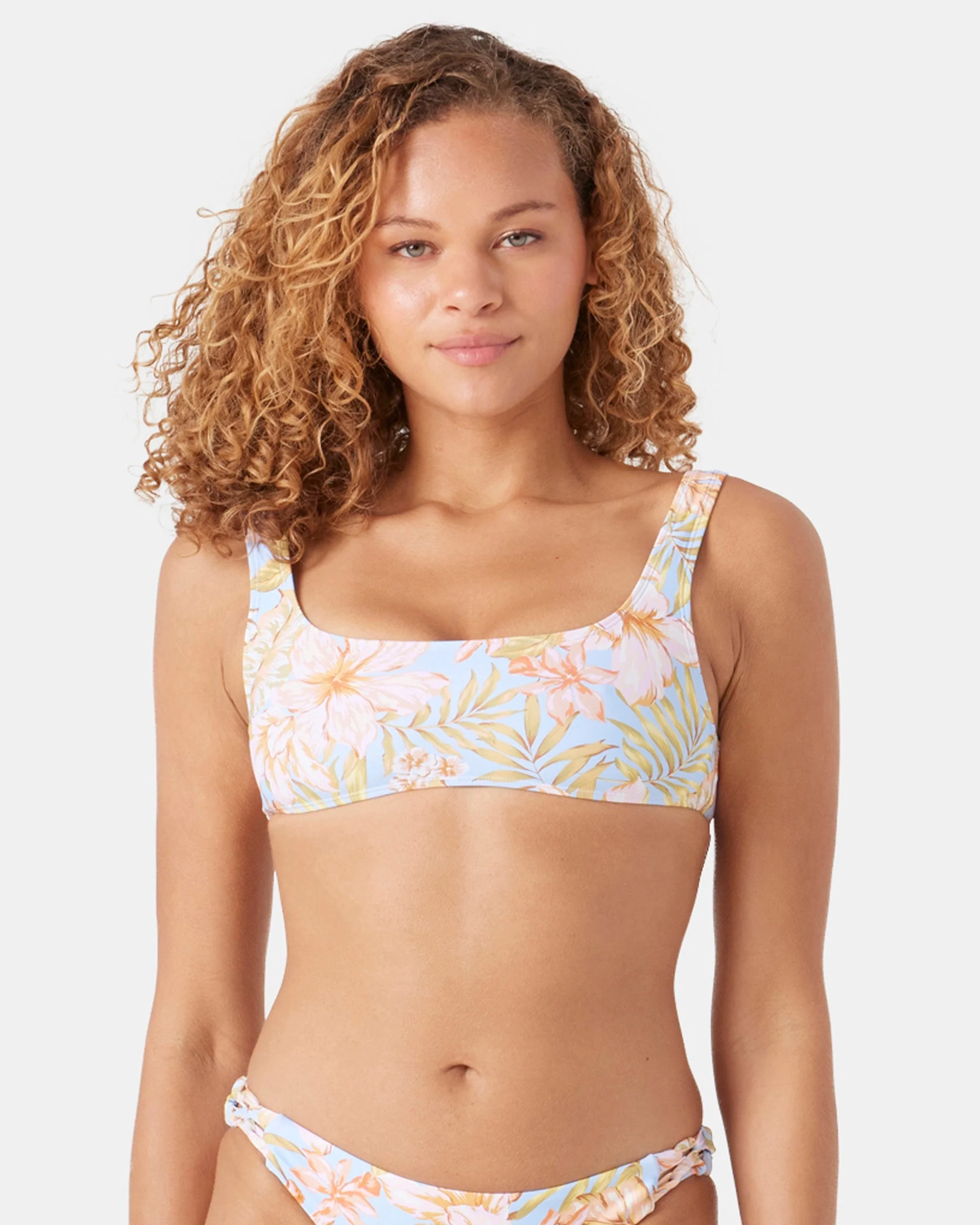 Tropical Square Neck Bralette Bikini Top - Image 4